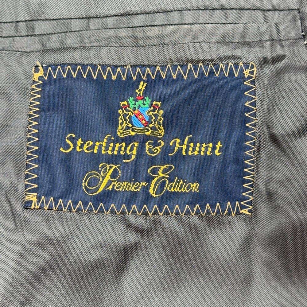 Sterling & Hunt Premier Edition Mens Grey Glen Plaid Worsted Wool Suit - Picture 12 of 16